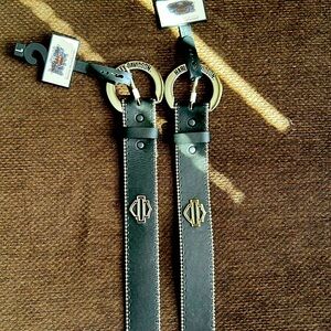 Harley Davidson Black Designer Logo Strap Pair